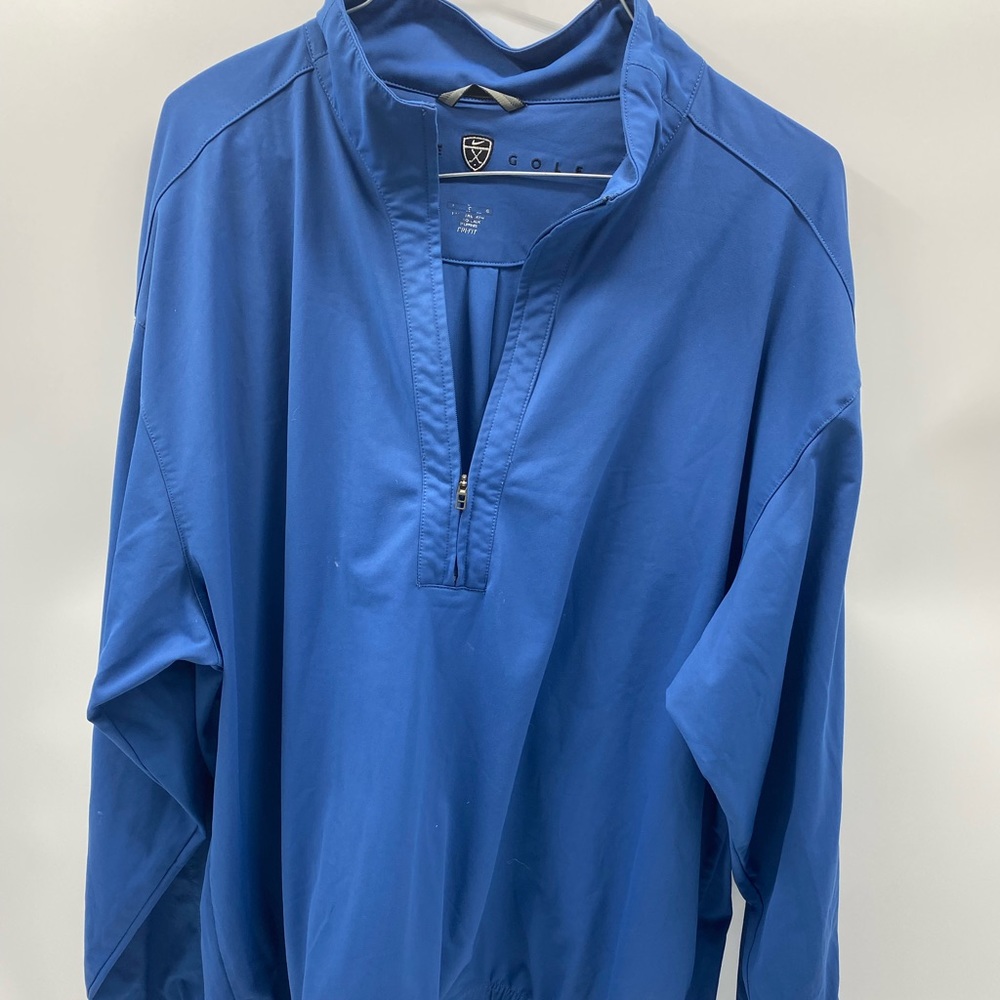 NIKE Golf Mens BLUE Quarter 1/4 Zip Jacket XL Pullover Windbreaker Wind Jacket L